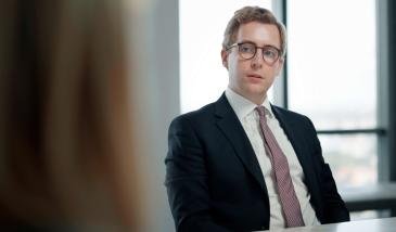 Businessman listening in a meeting